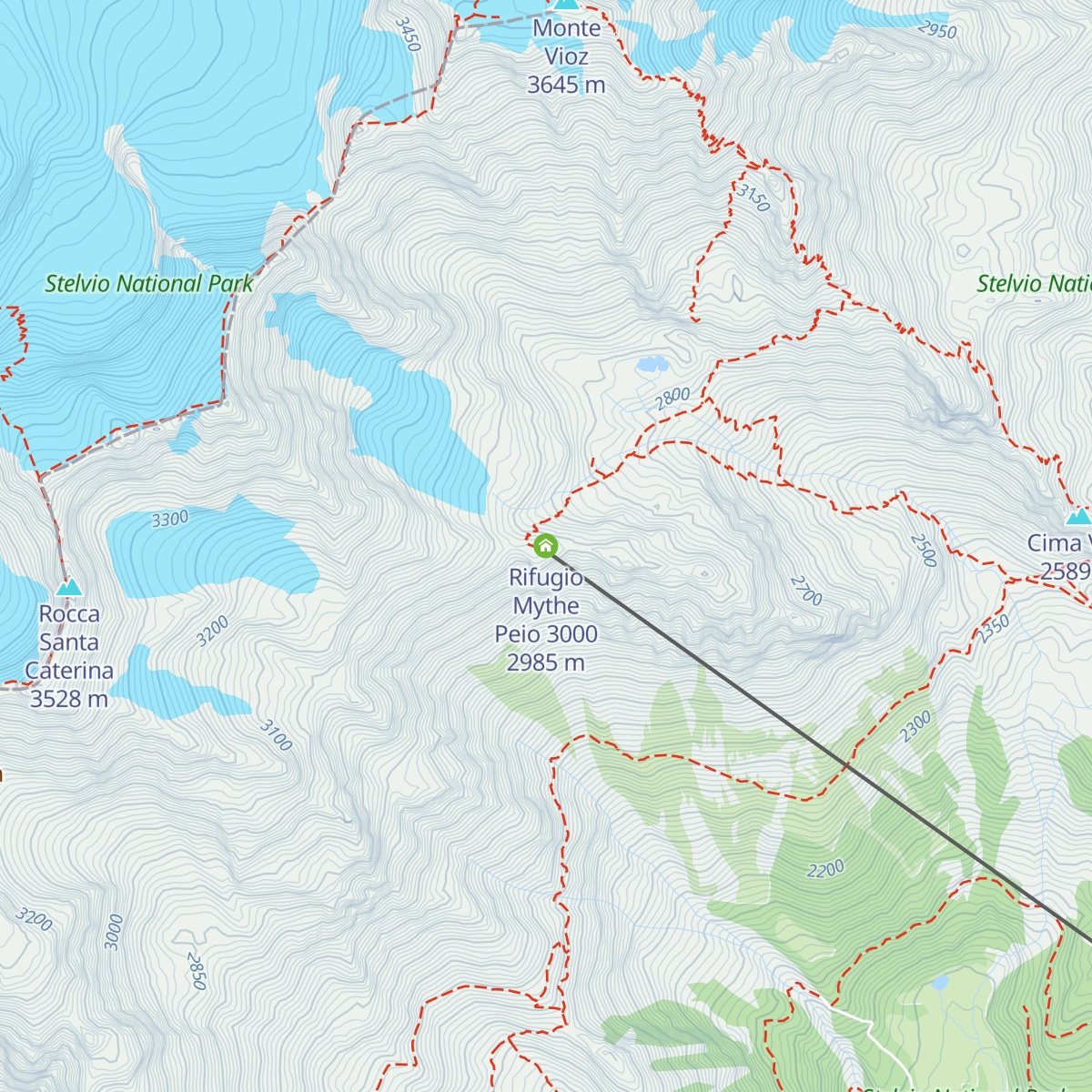 Rifugio Mythe Peio 3000 map