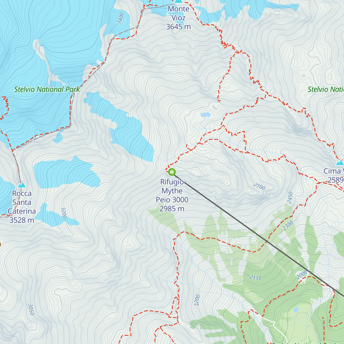 Rifugio Mythe Peio 3000 map