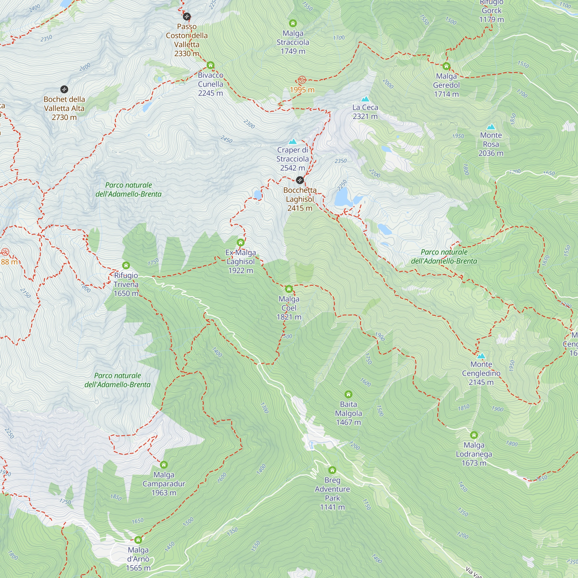 Malga Coel map