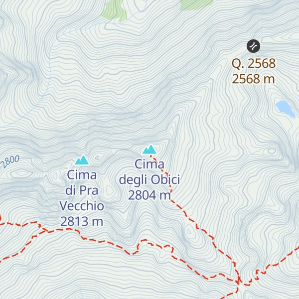 Map of Cima degli Obici