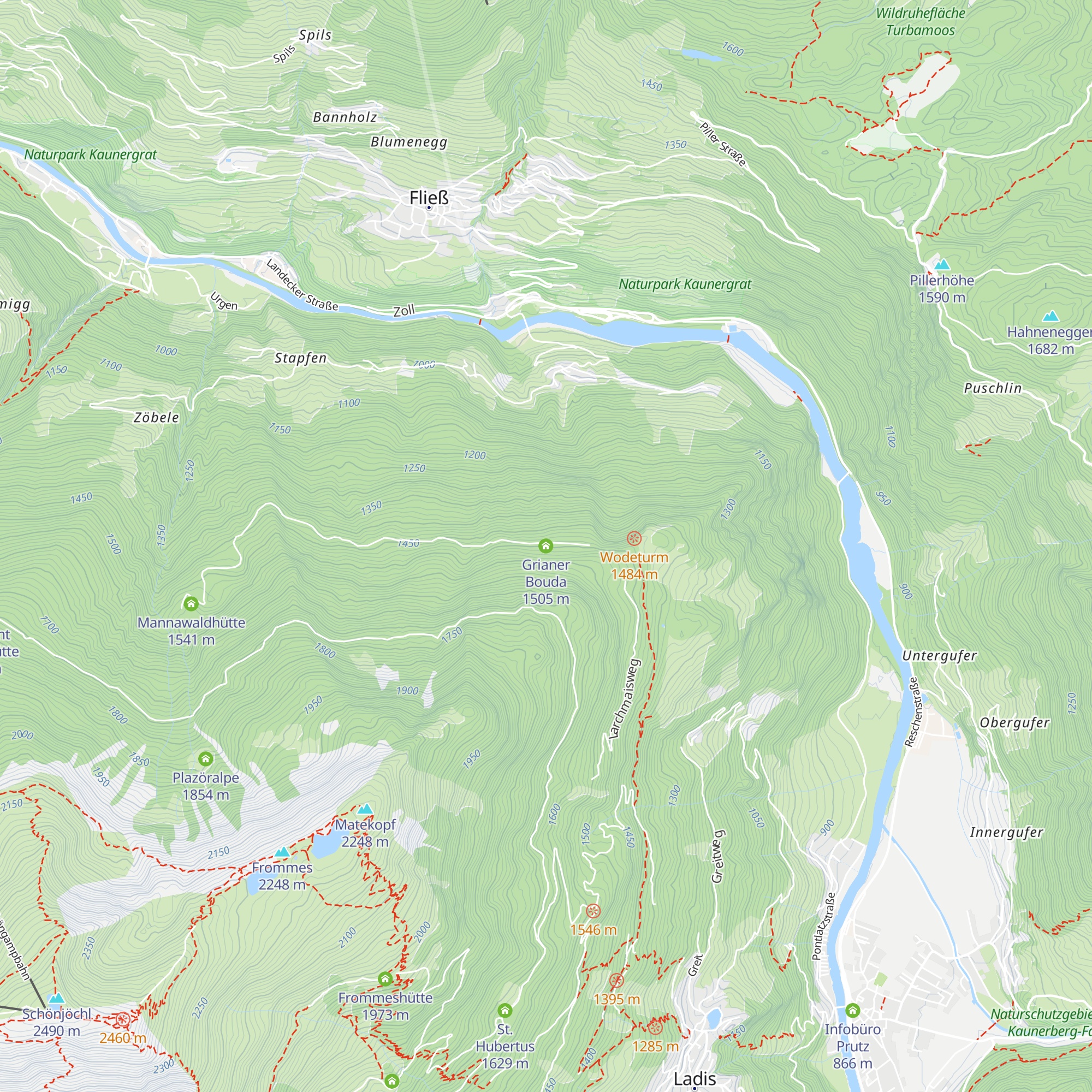 Grianer Bouda map