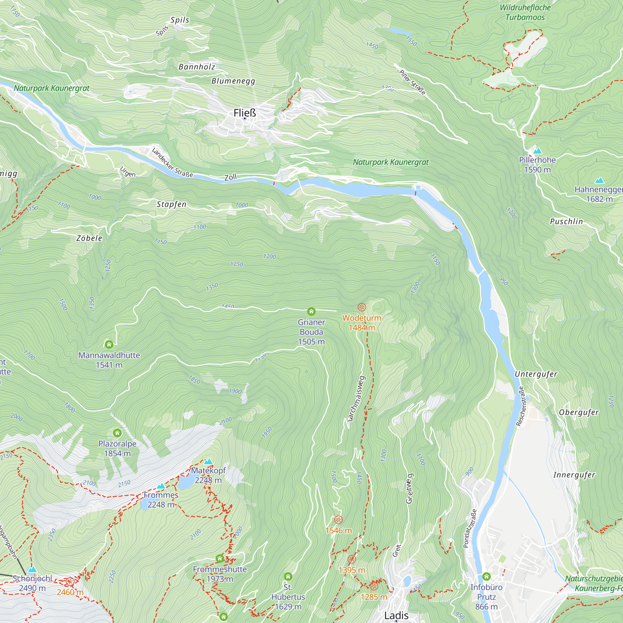 Grianer Bouda map