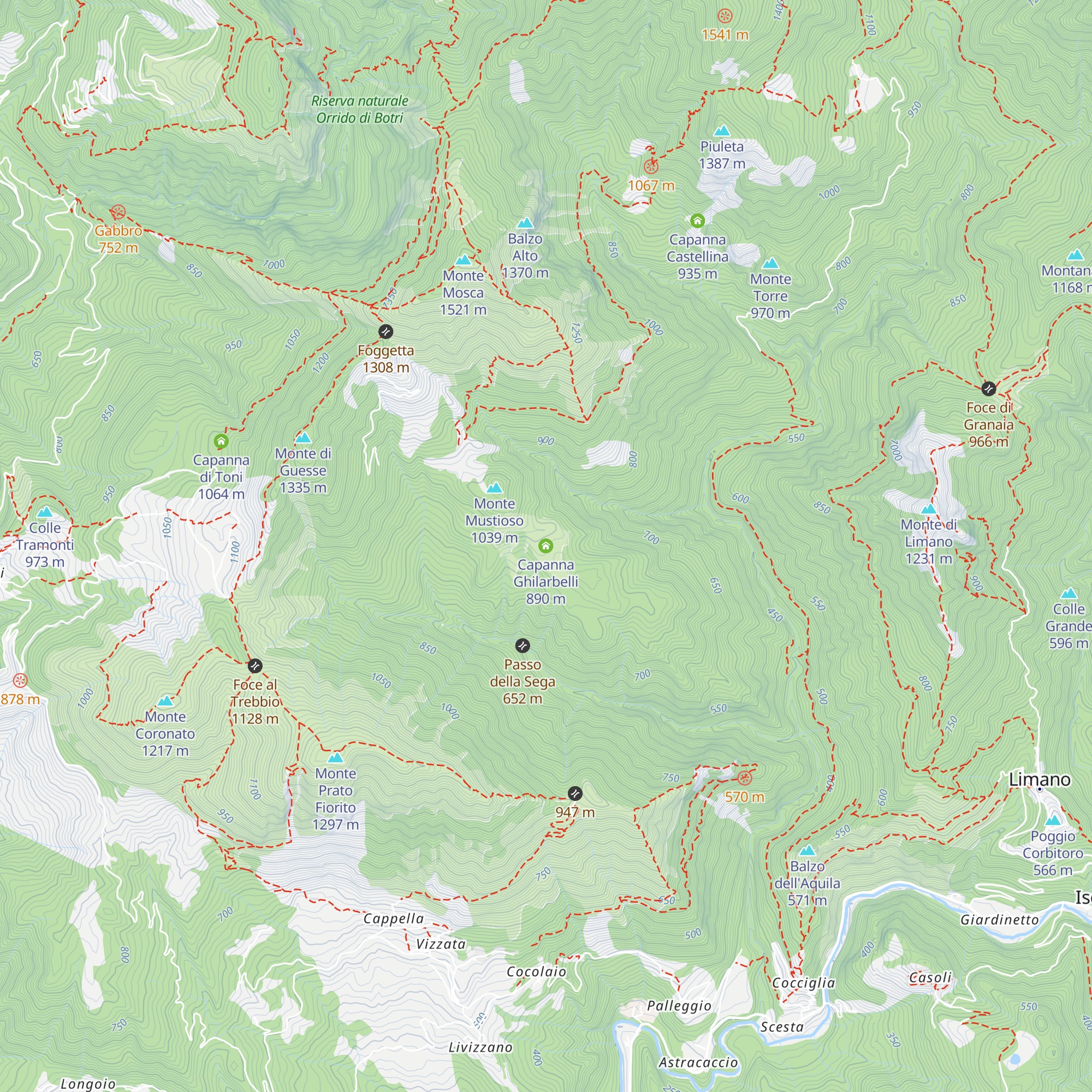 Capanna Ghilarbelli map