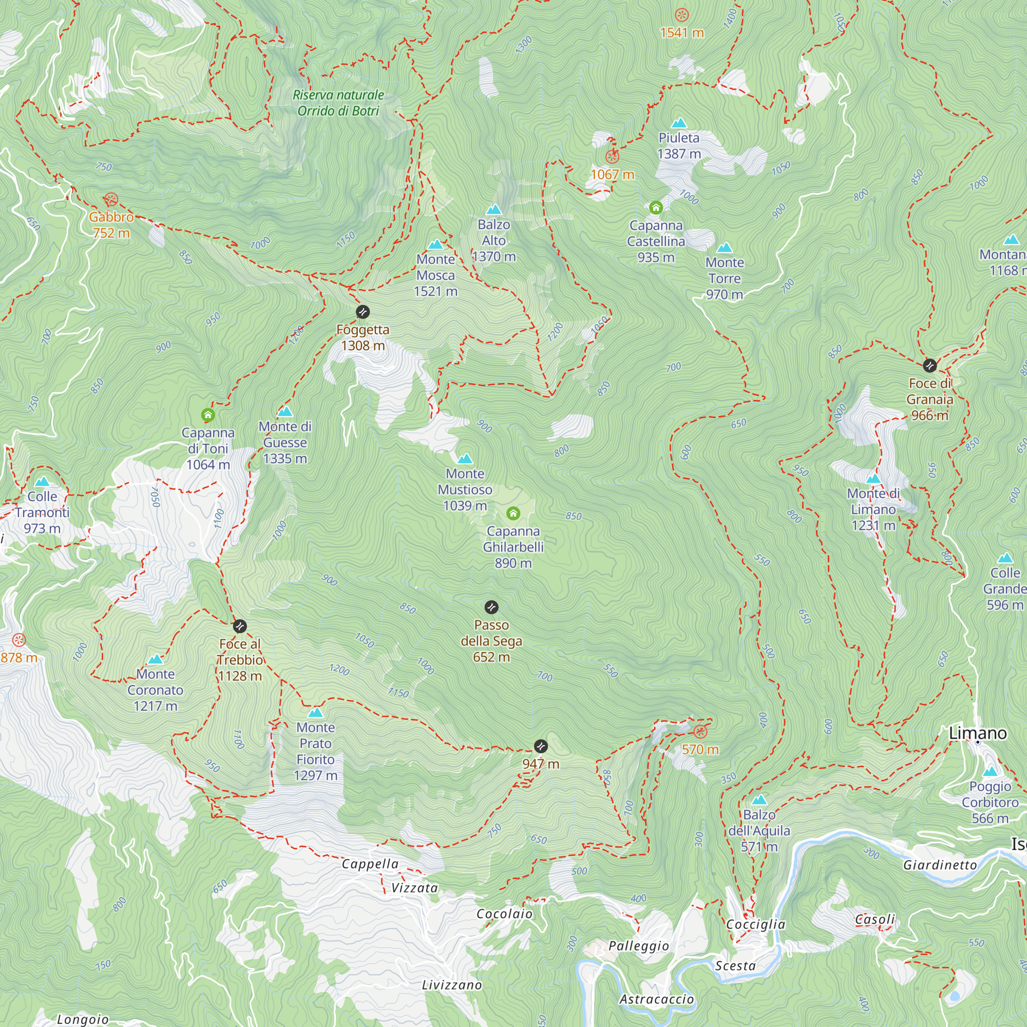 Capanna Ghilarbelli map