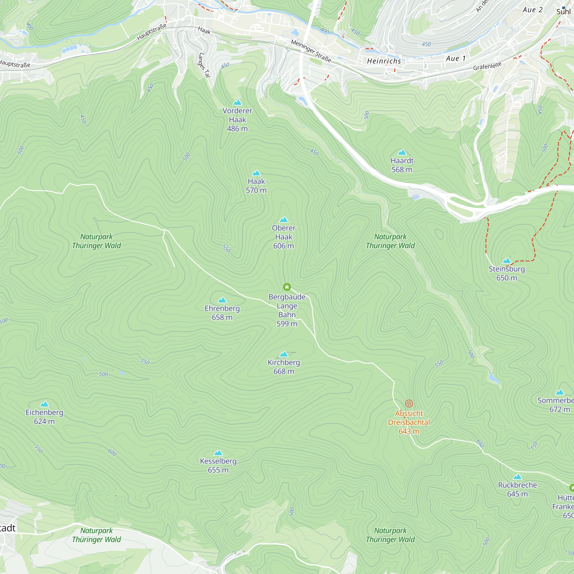 Bergbaude Lange Bahn map