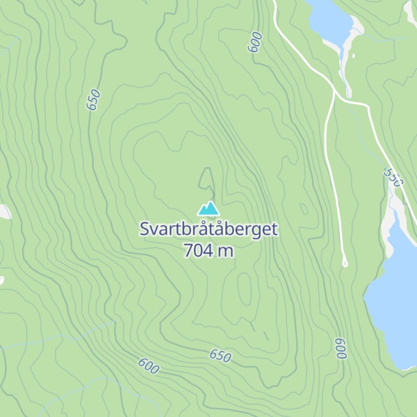 Map of Svartbråtåberget