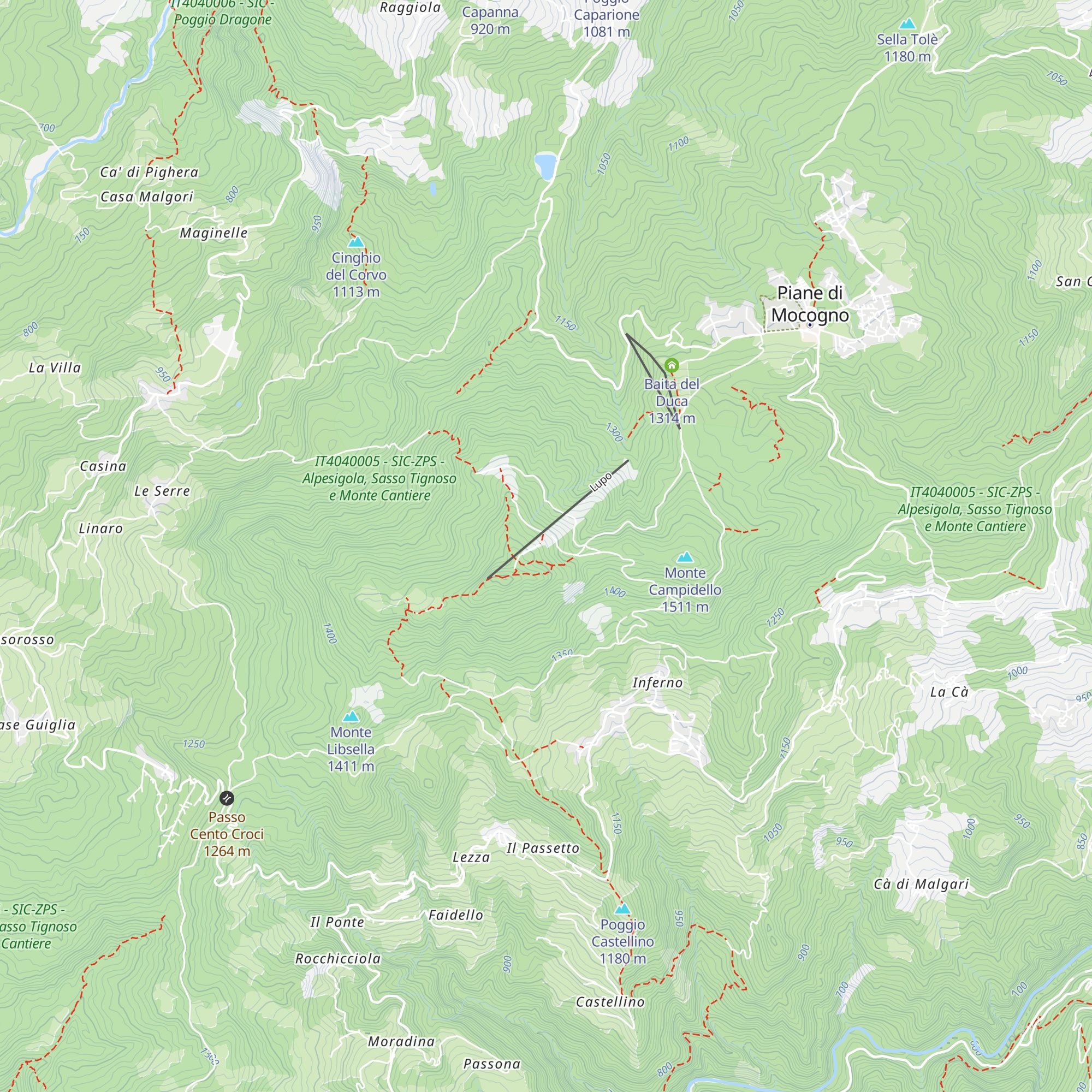 Baita del Lupo map