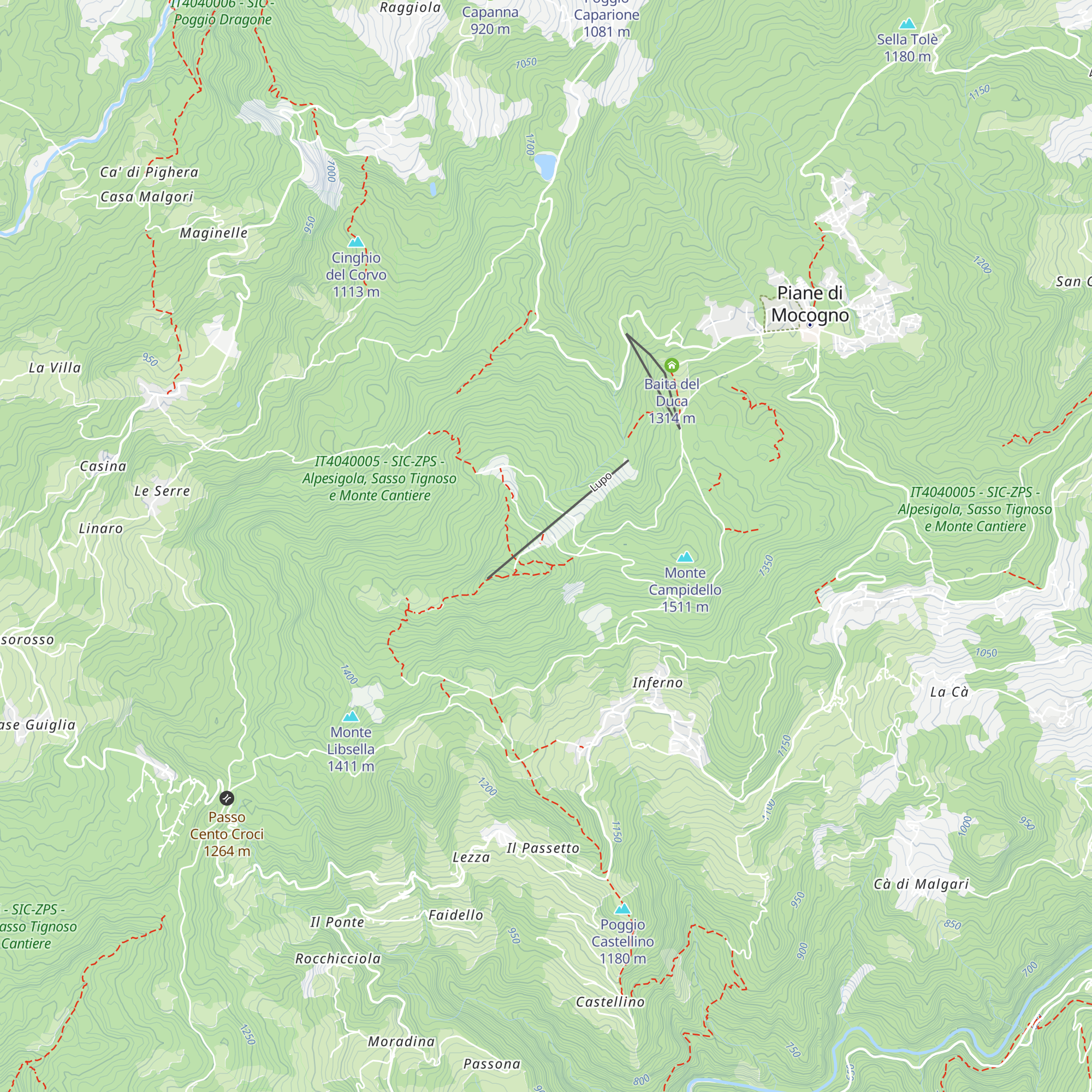 Baita del Lupo map