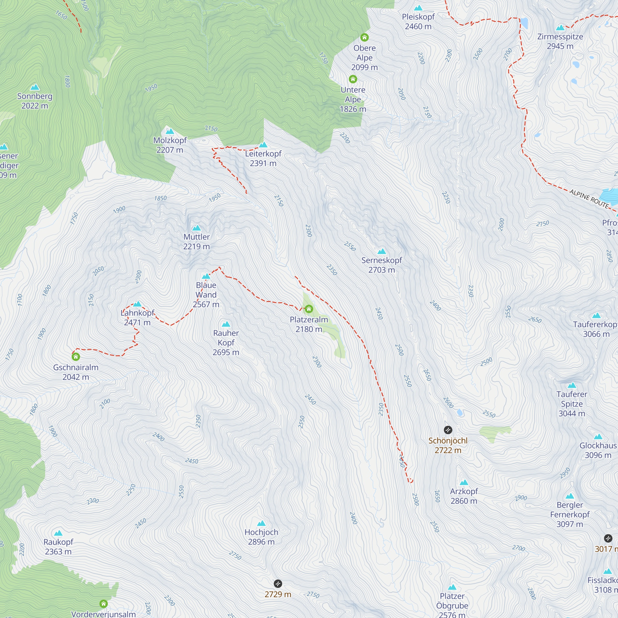 Platzeralm map