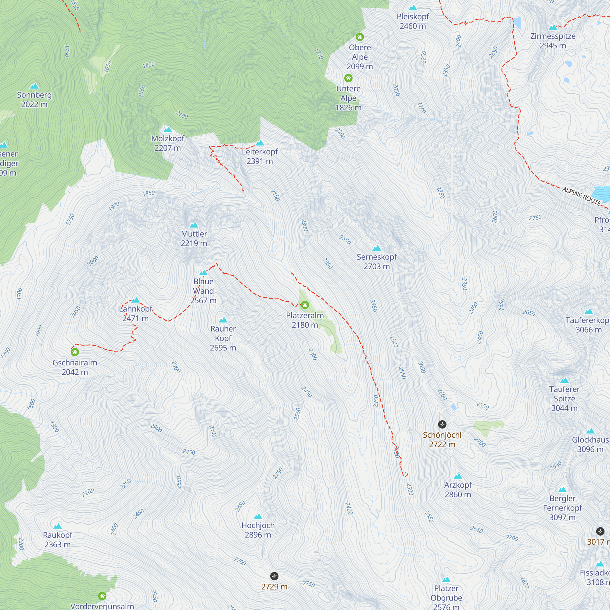 Platzeralm map