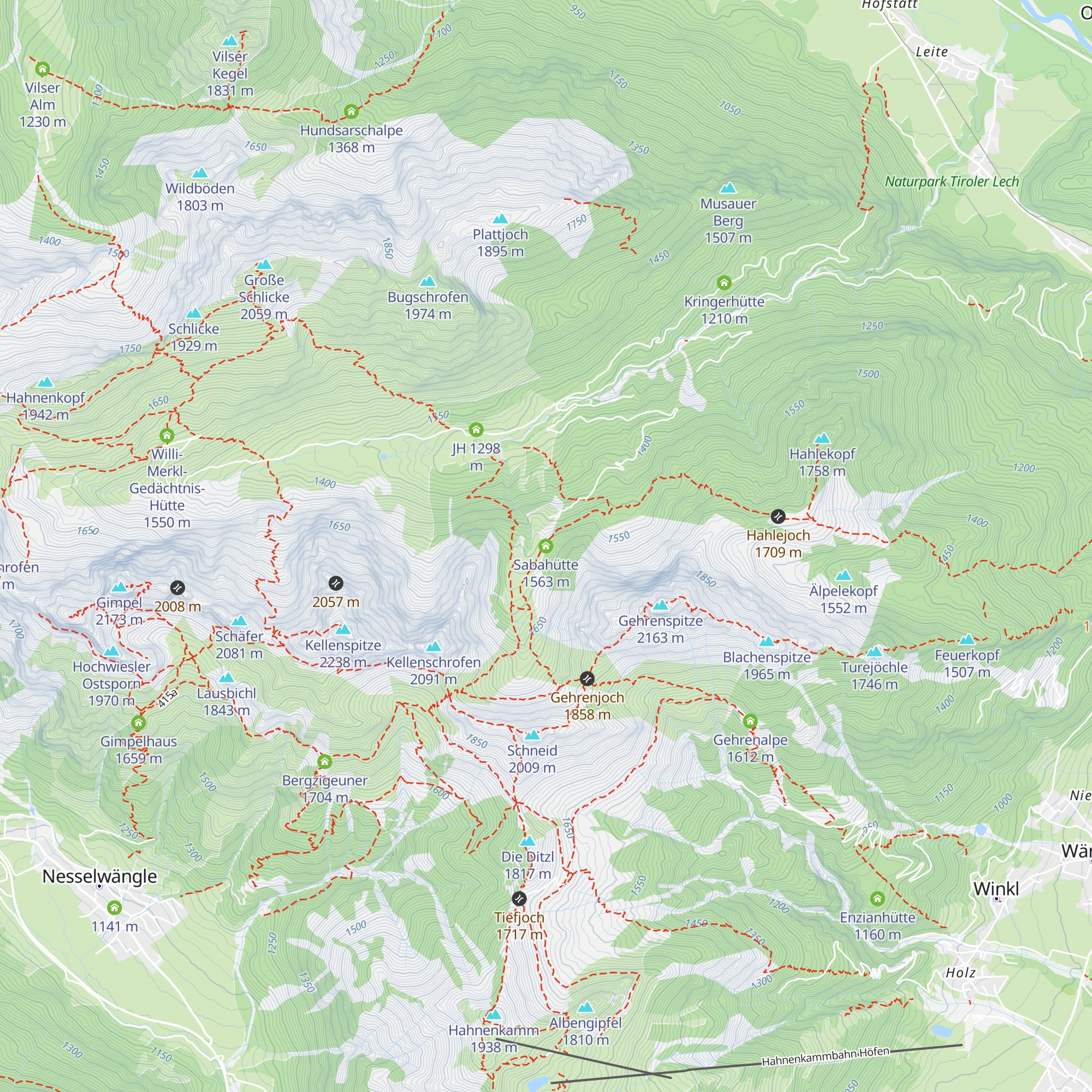 Sabahütte map