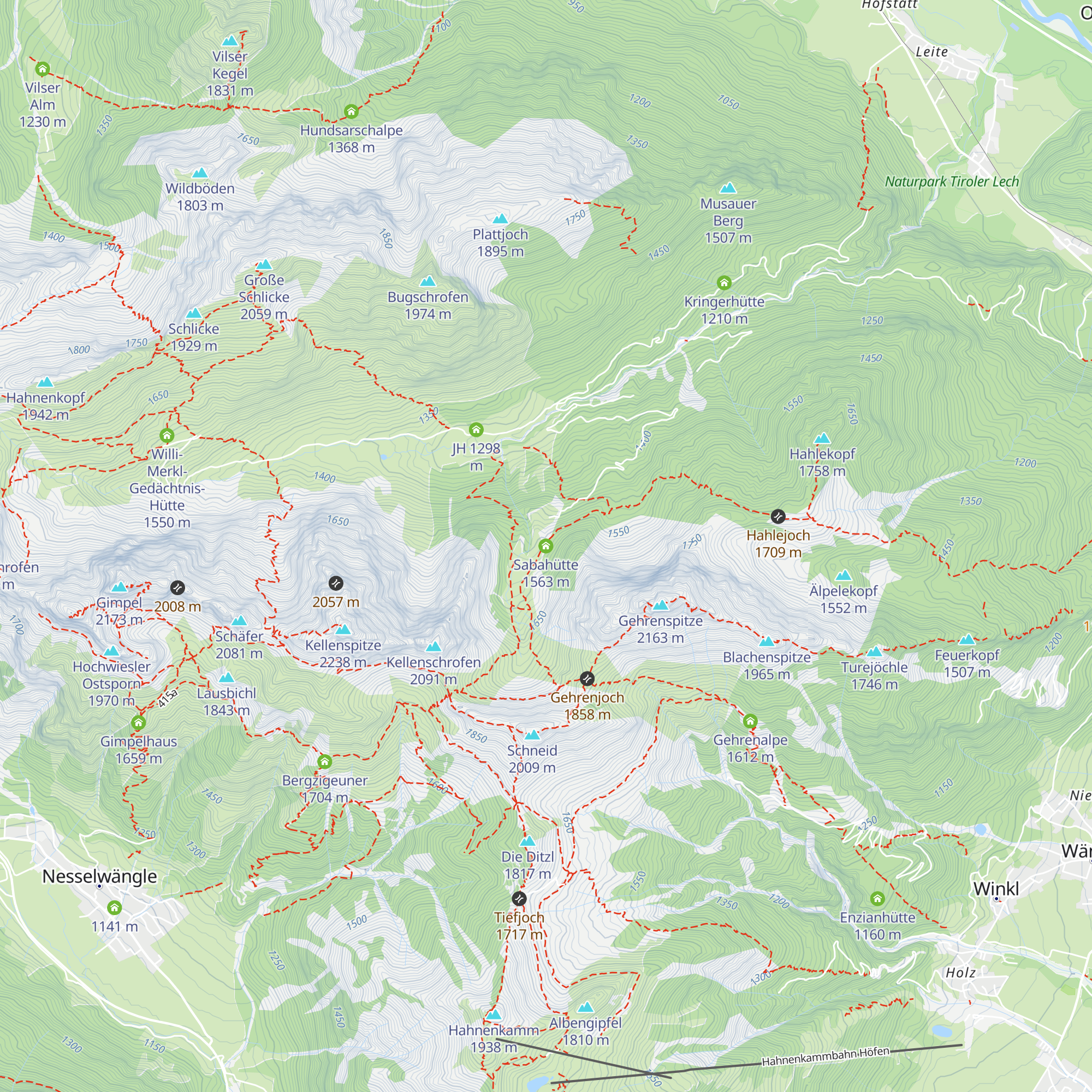 Sabahütte map