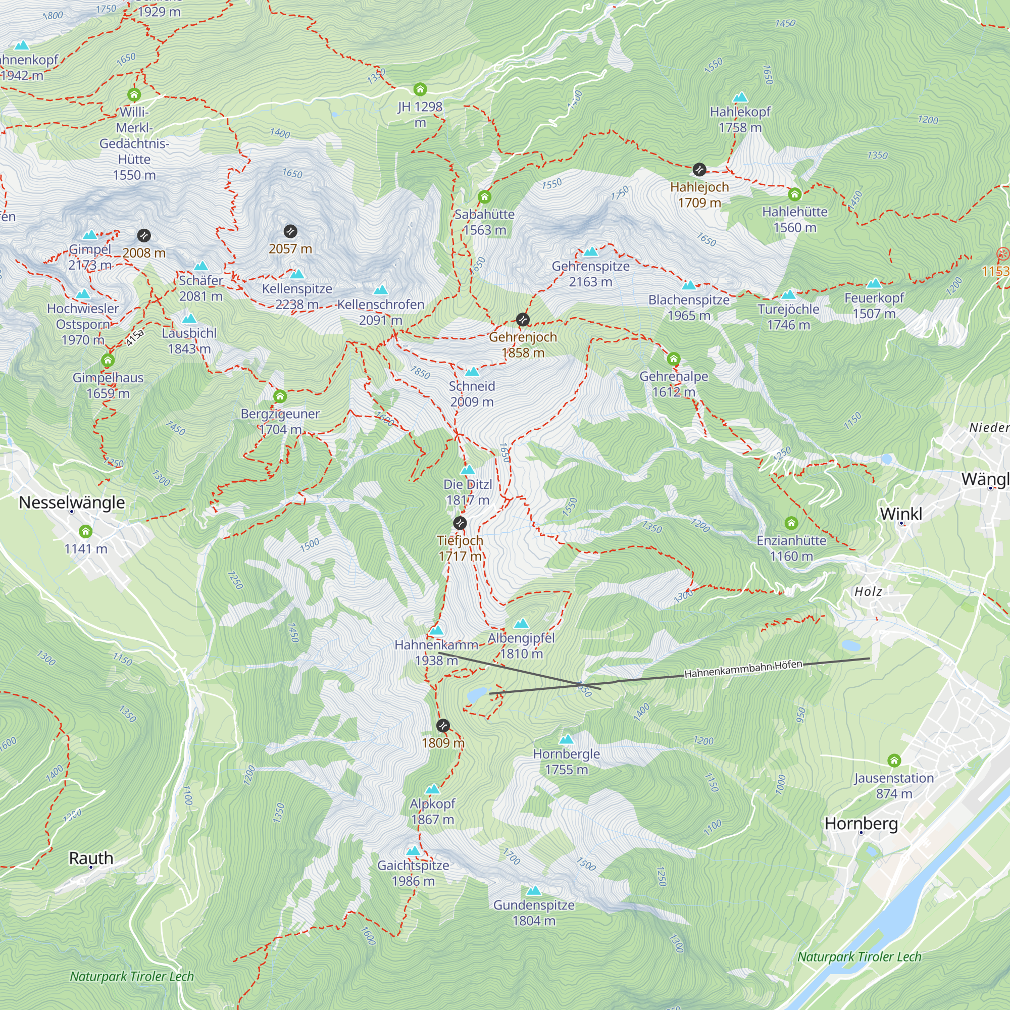 Lechaschauer Alpe map