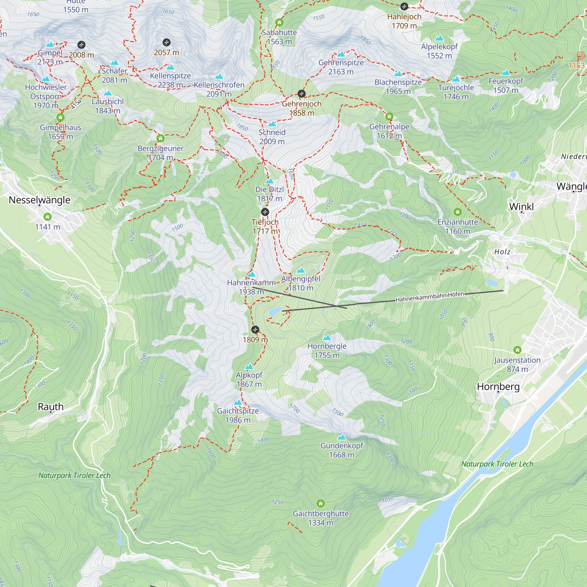 Bergrestaurant Hahnenkamm map
