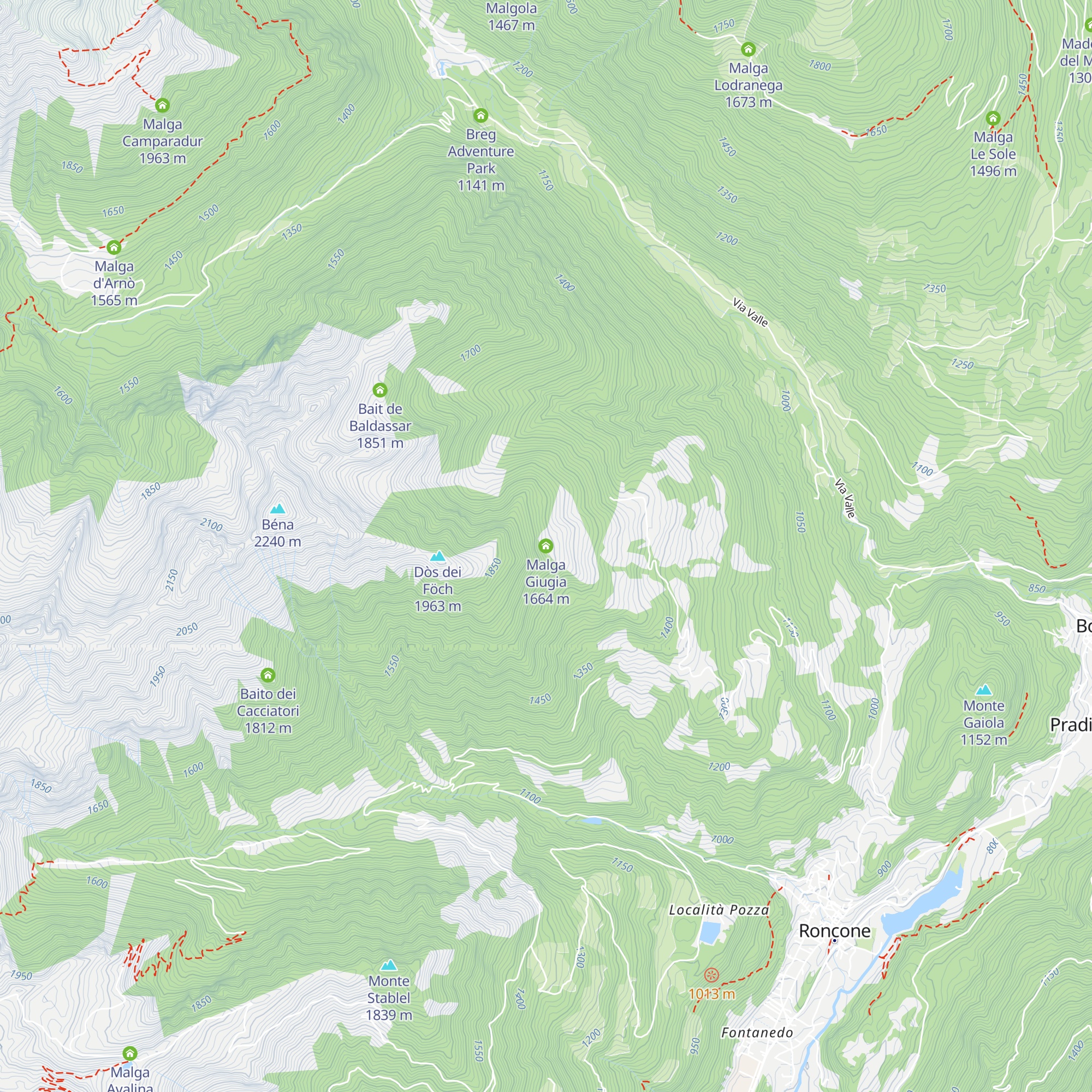 Malga Giugia map