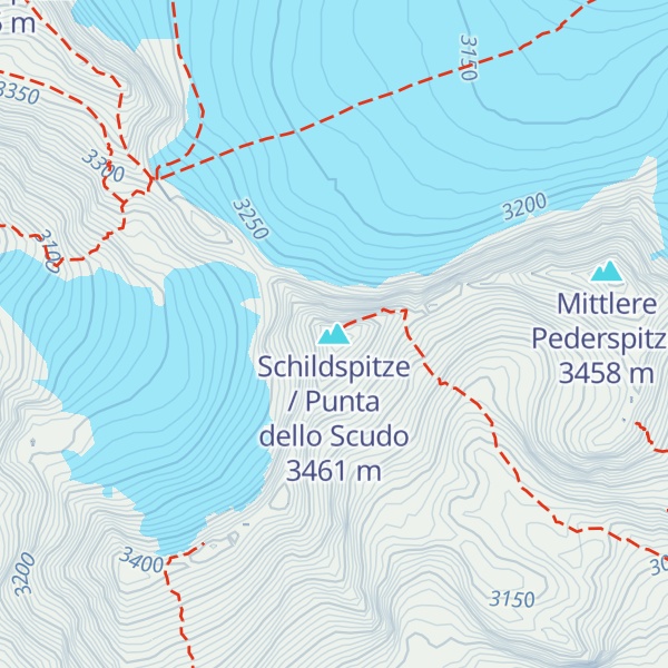 Map of Schildspitze / Punta dello Scudo