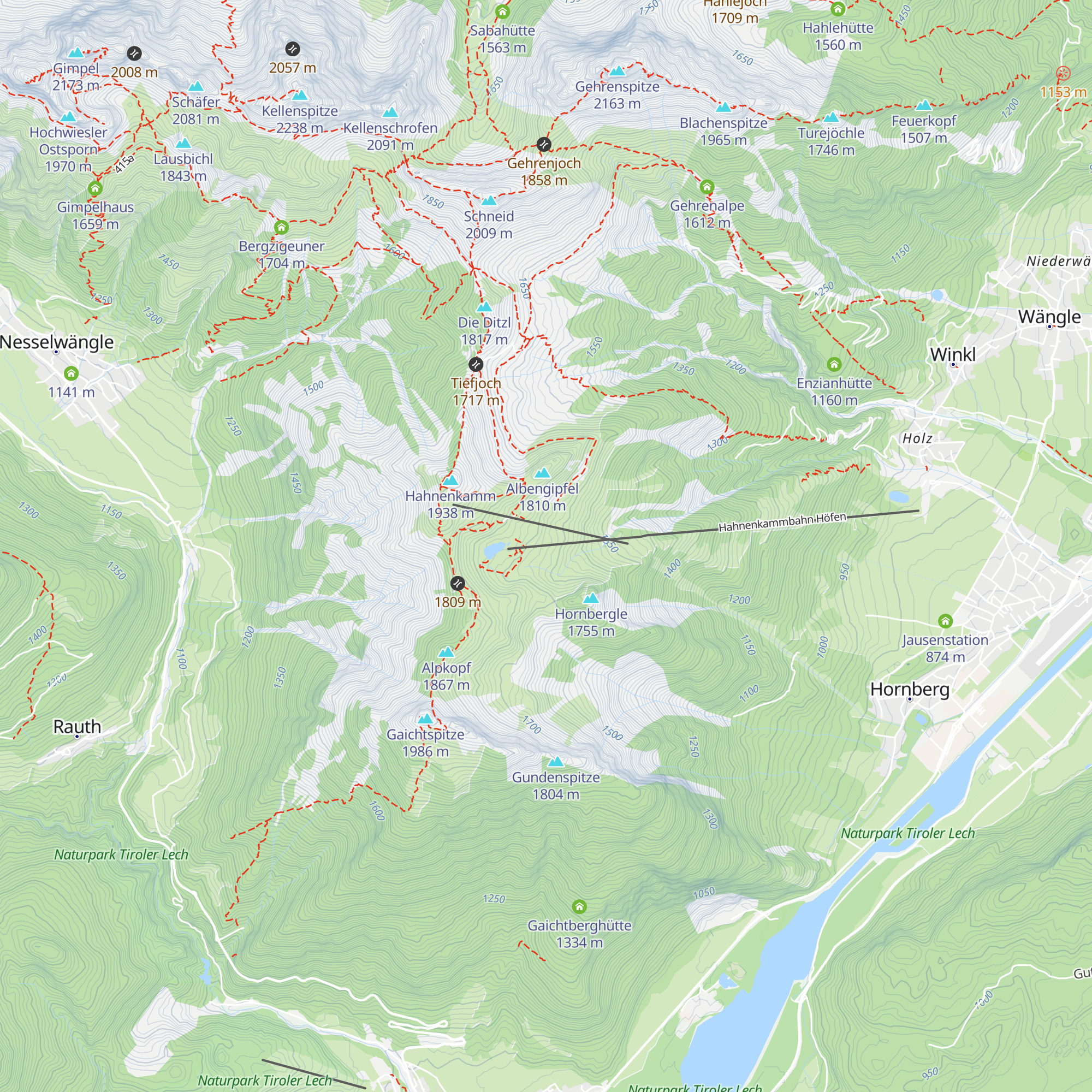 Höfener Alm map
