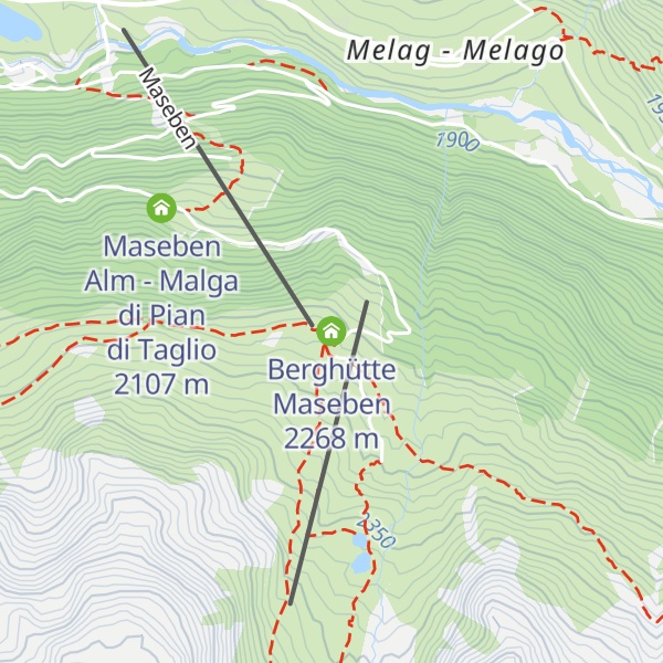 Map of Berghütte Maseben