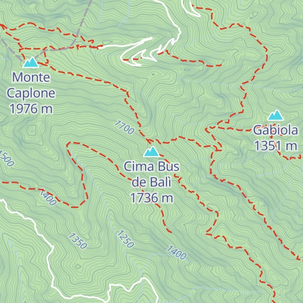 Map of Cima Bus de Balì