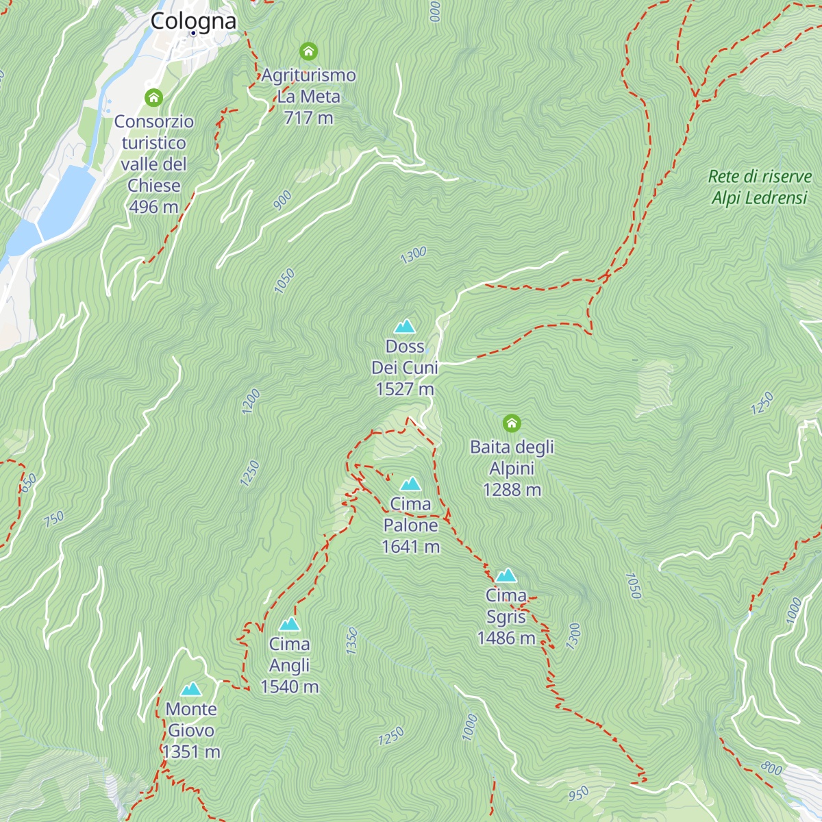 Malga di Cap map