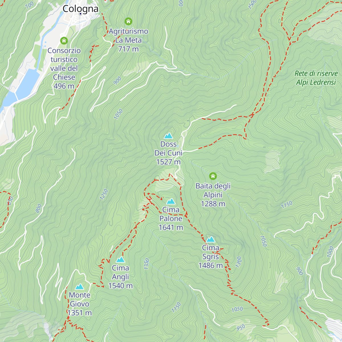 Malga di Cap map