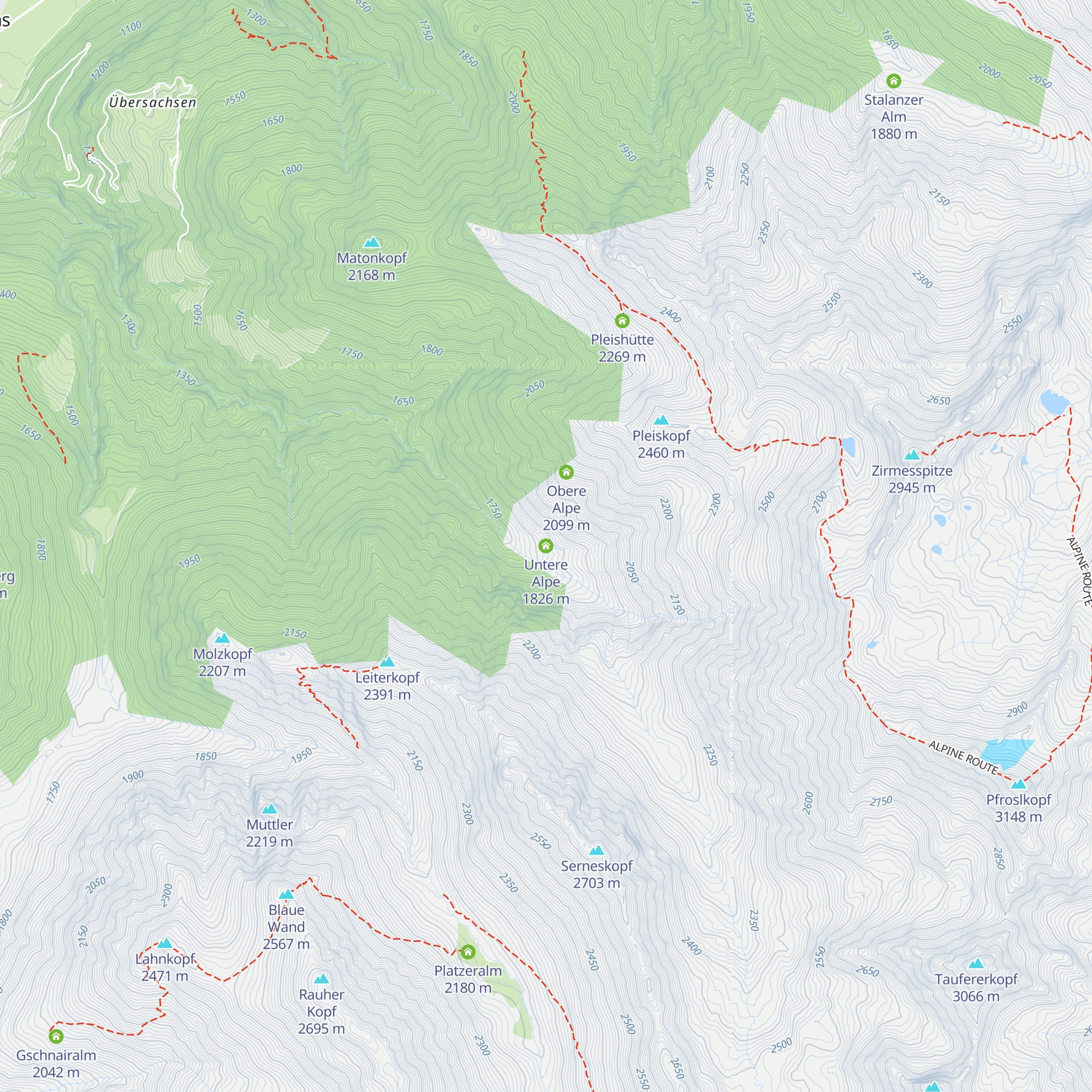 Untere Alpe map