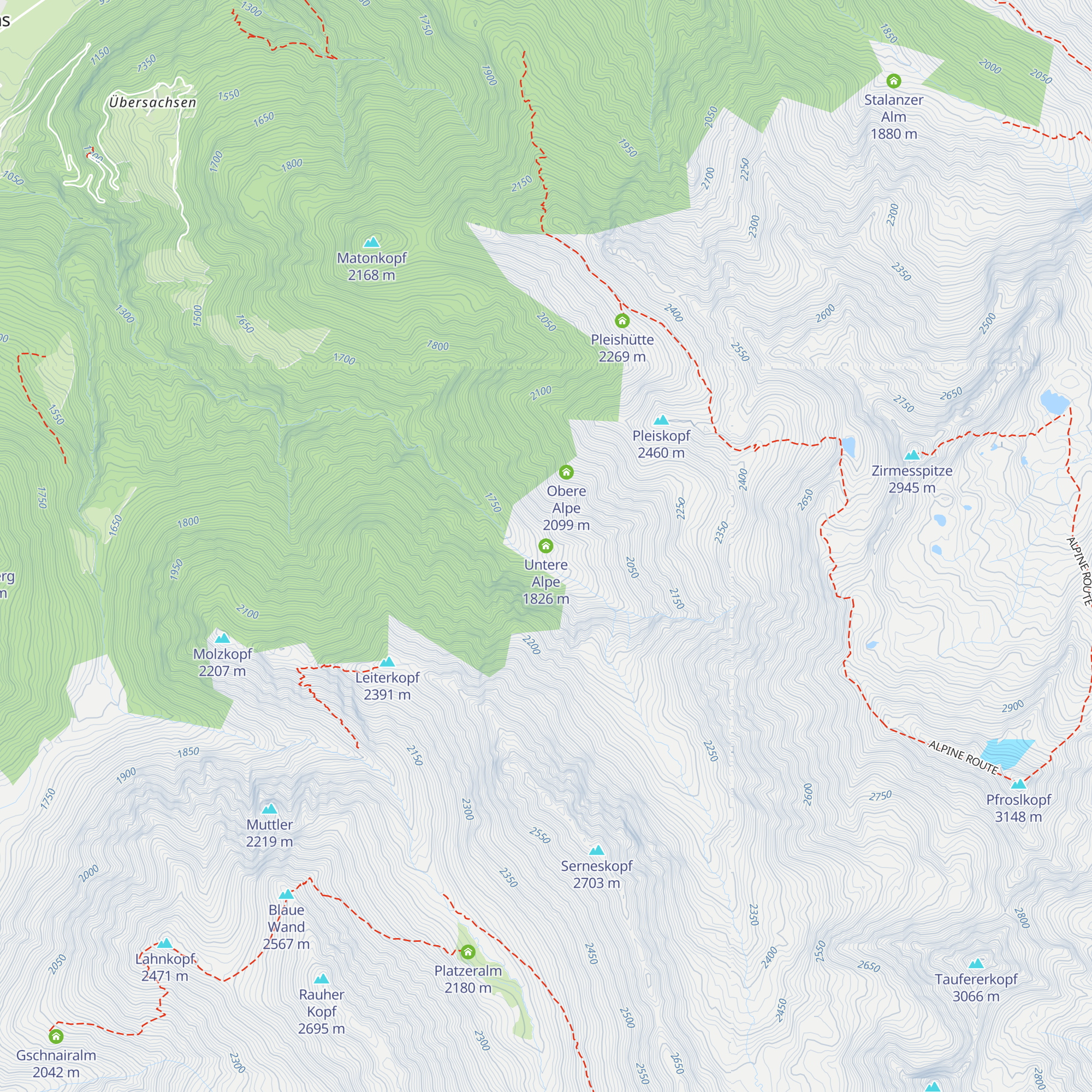 Untere Alpe map