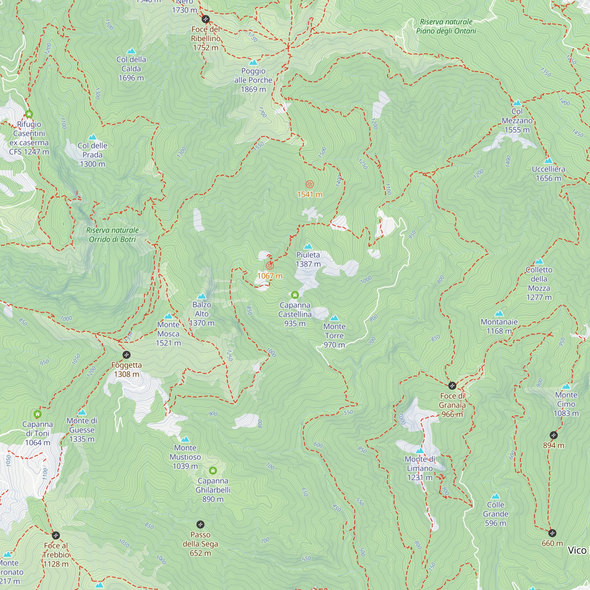 Capanna Castellina map