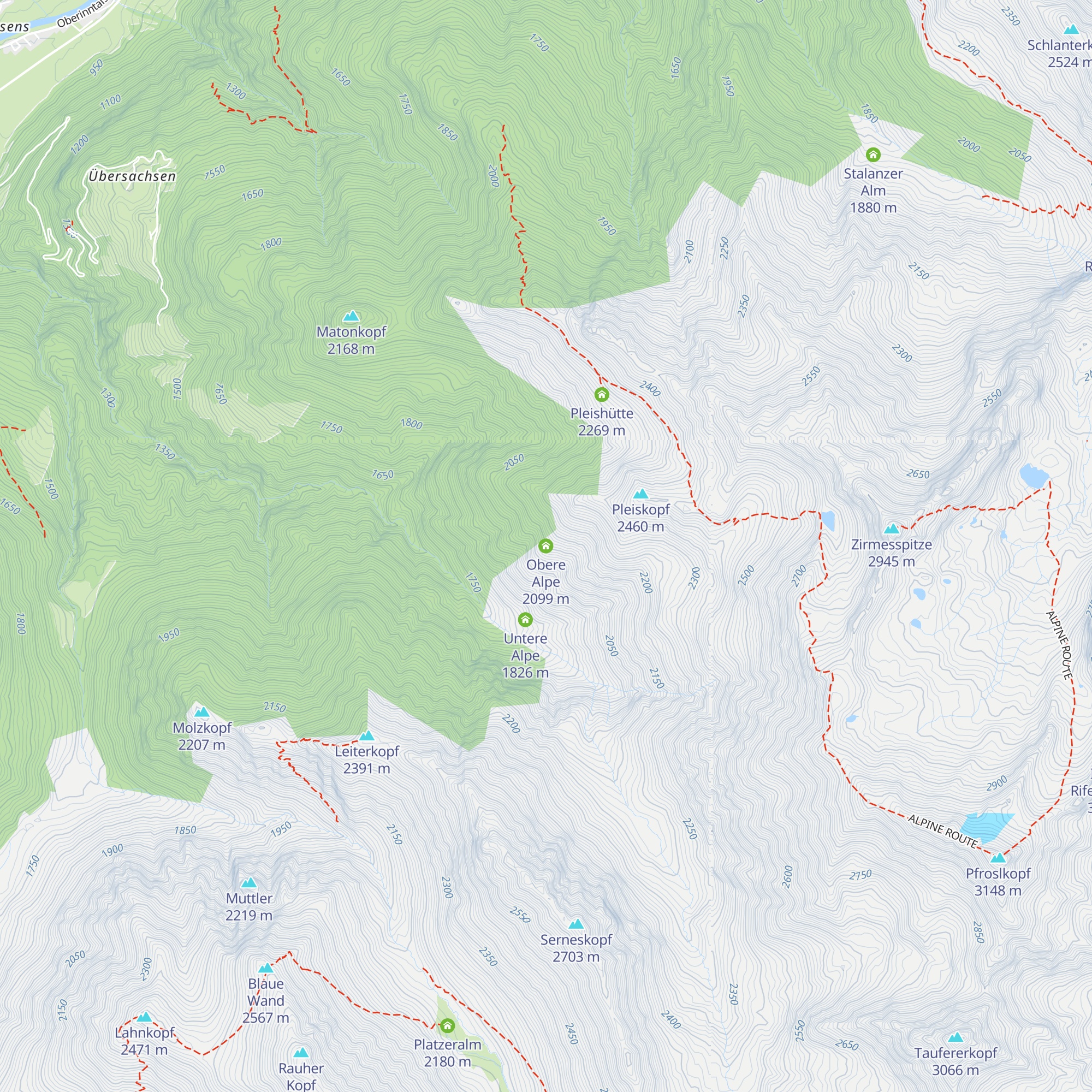 Obere Alpe map