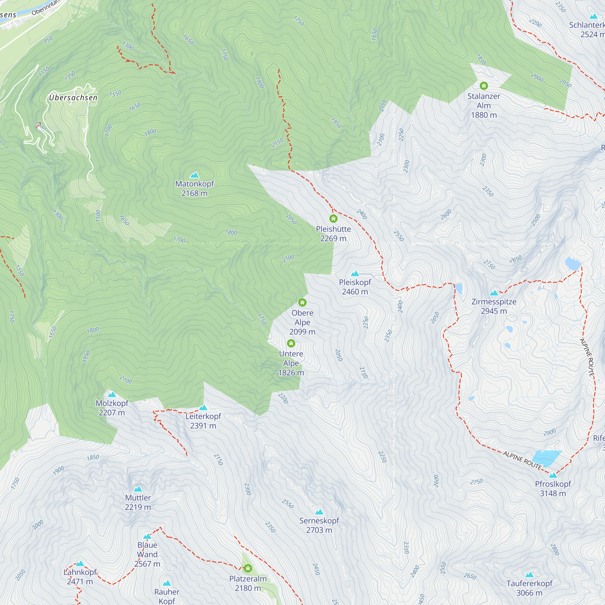 Obere Alpe map