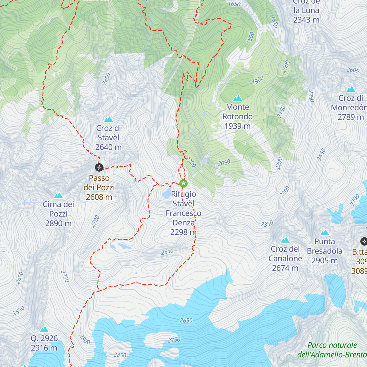 Rifugio Stavèl Francesco Denza map