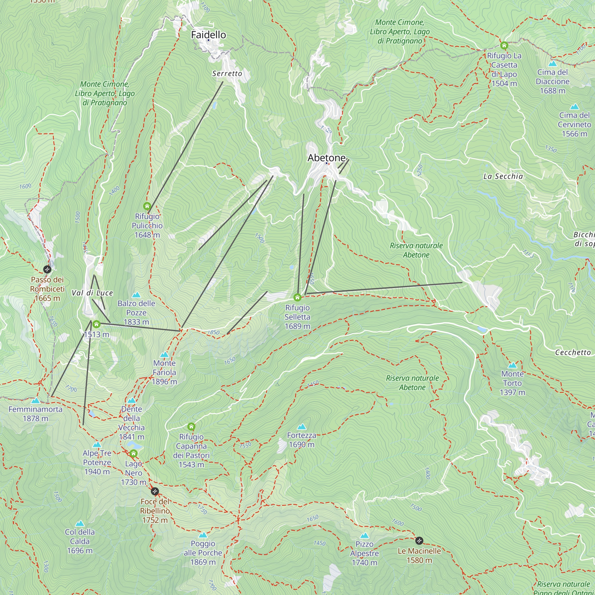 Rifugio Selletta map
