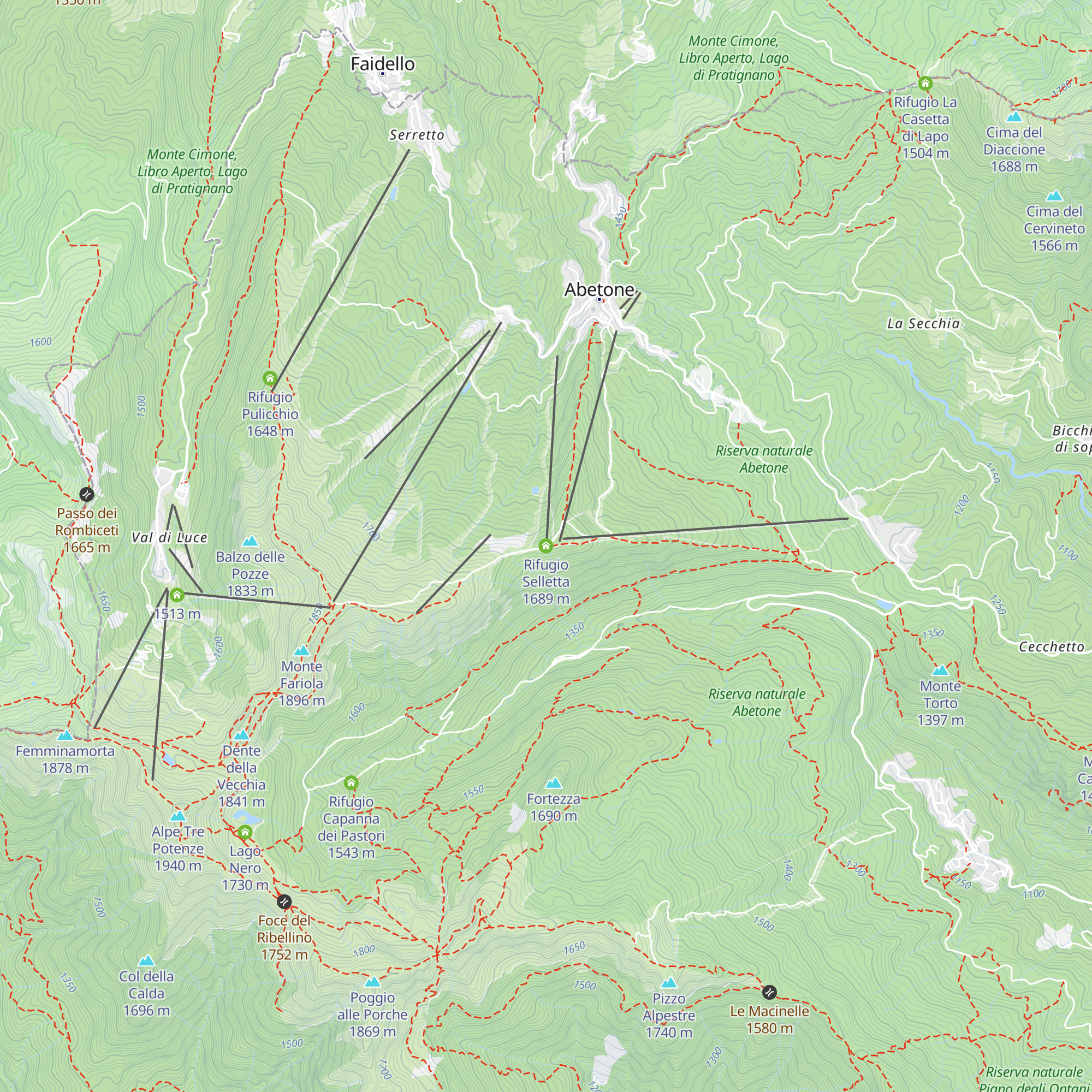 Rifugio Selletta map