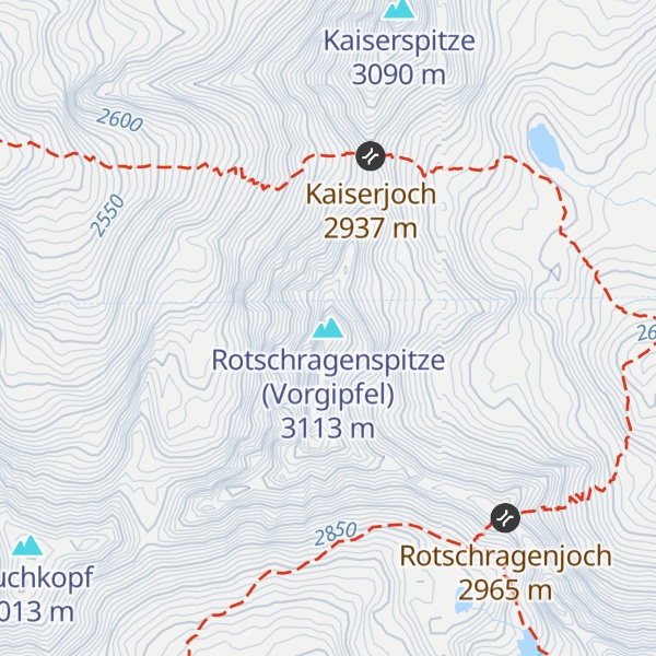 Map of Rotschragenspitze (Vorgipfel)