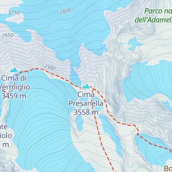 Map of Cima Presanella
