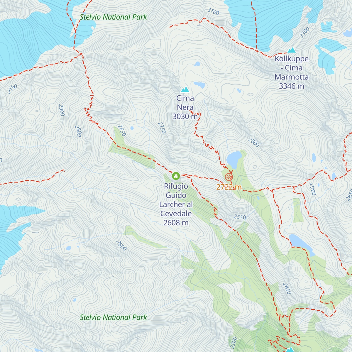 Rifugio Guido Larcher al Cevedale map