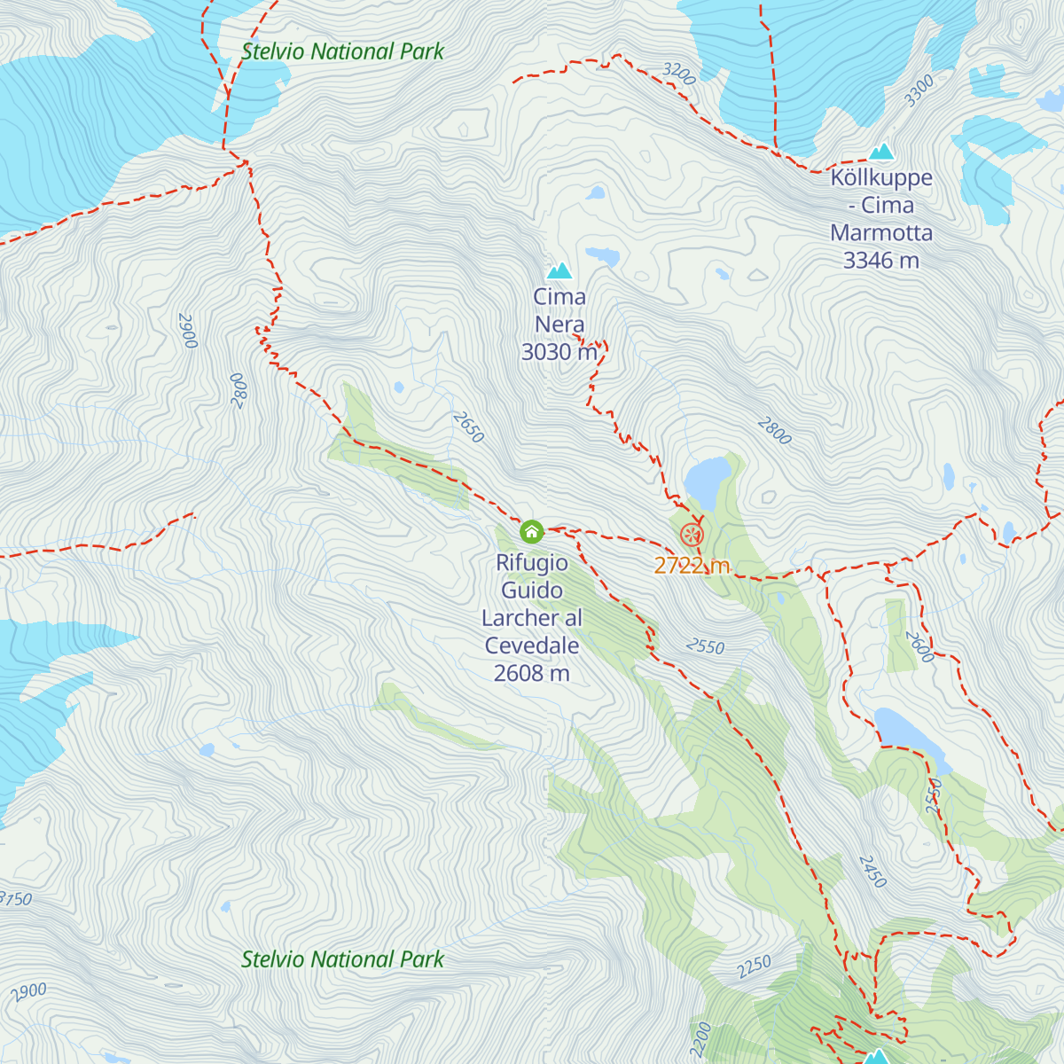 Rifugio Guido Larcher al Cevedale map
