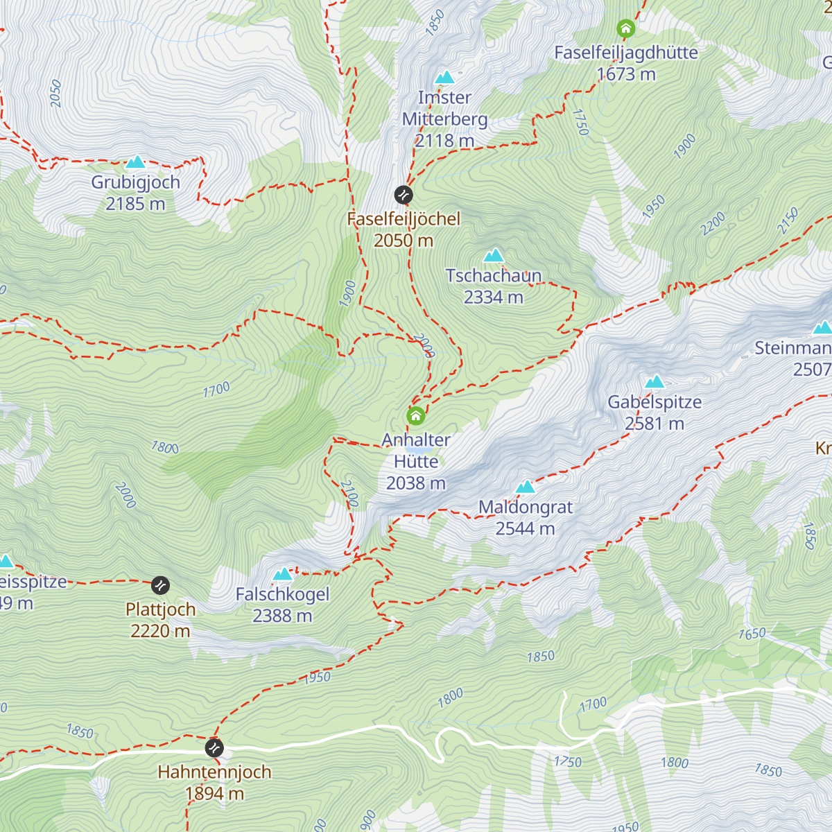 Anhalter Hütte map