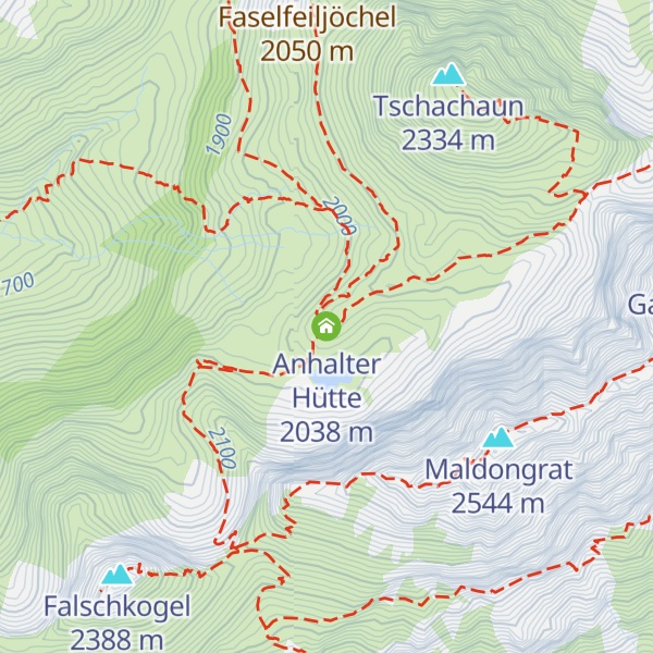 Map of Anhalter Hütte