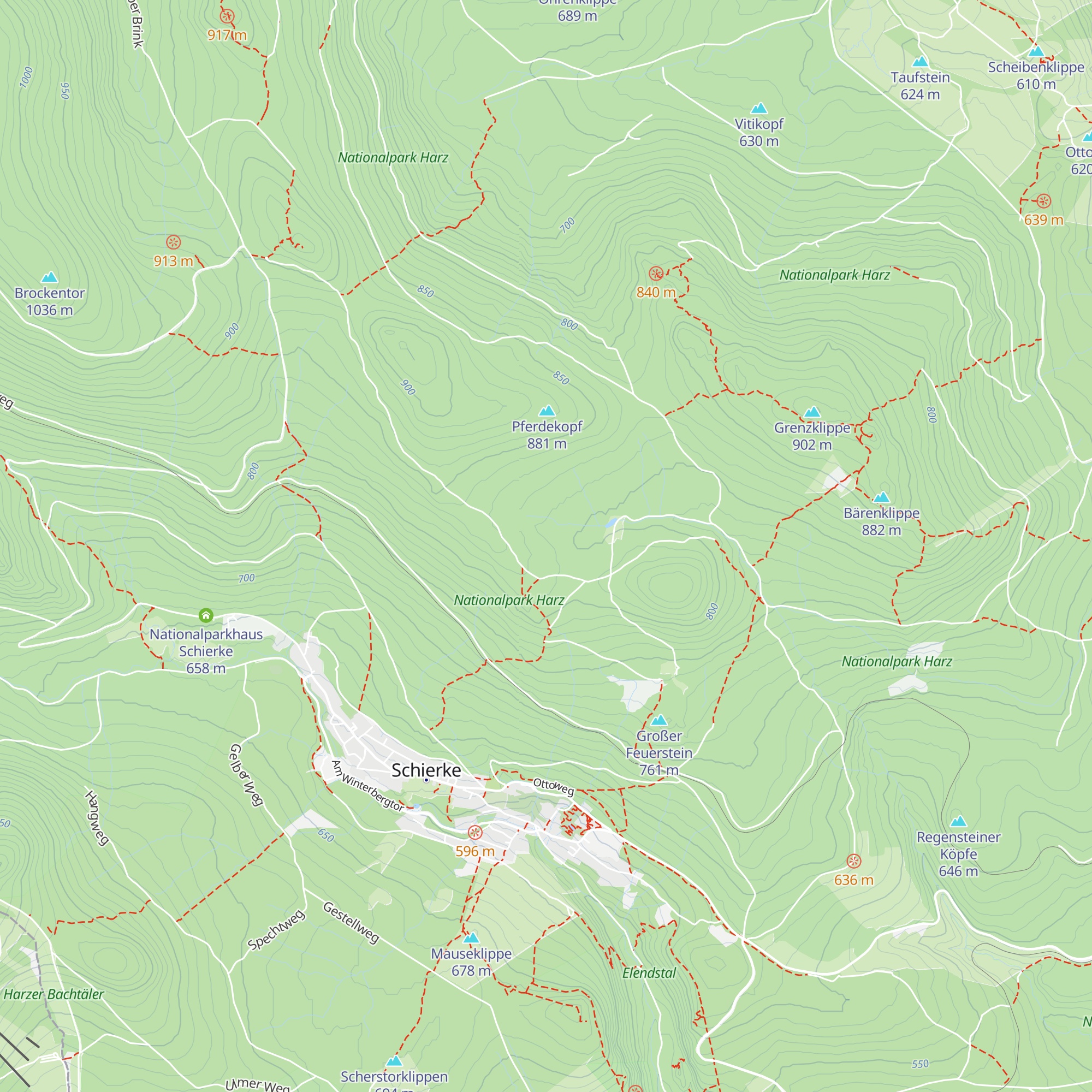 Försterhütte Revier Schierke map