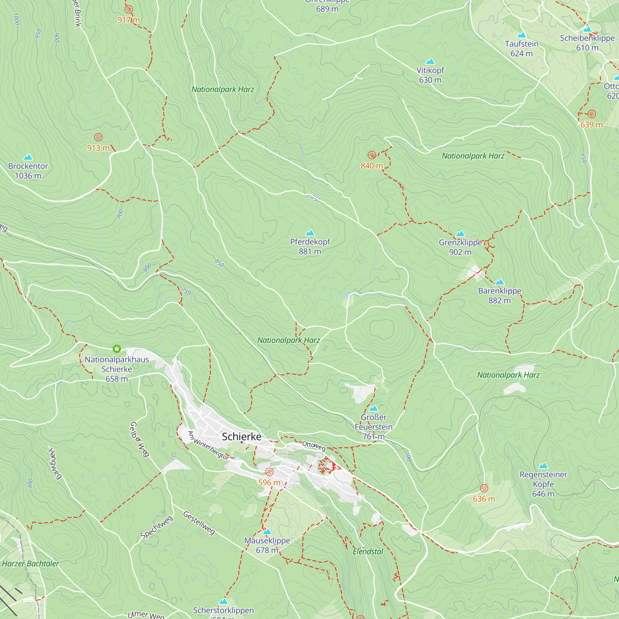 Försterhütte Revier Schierke map