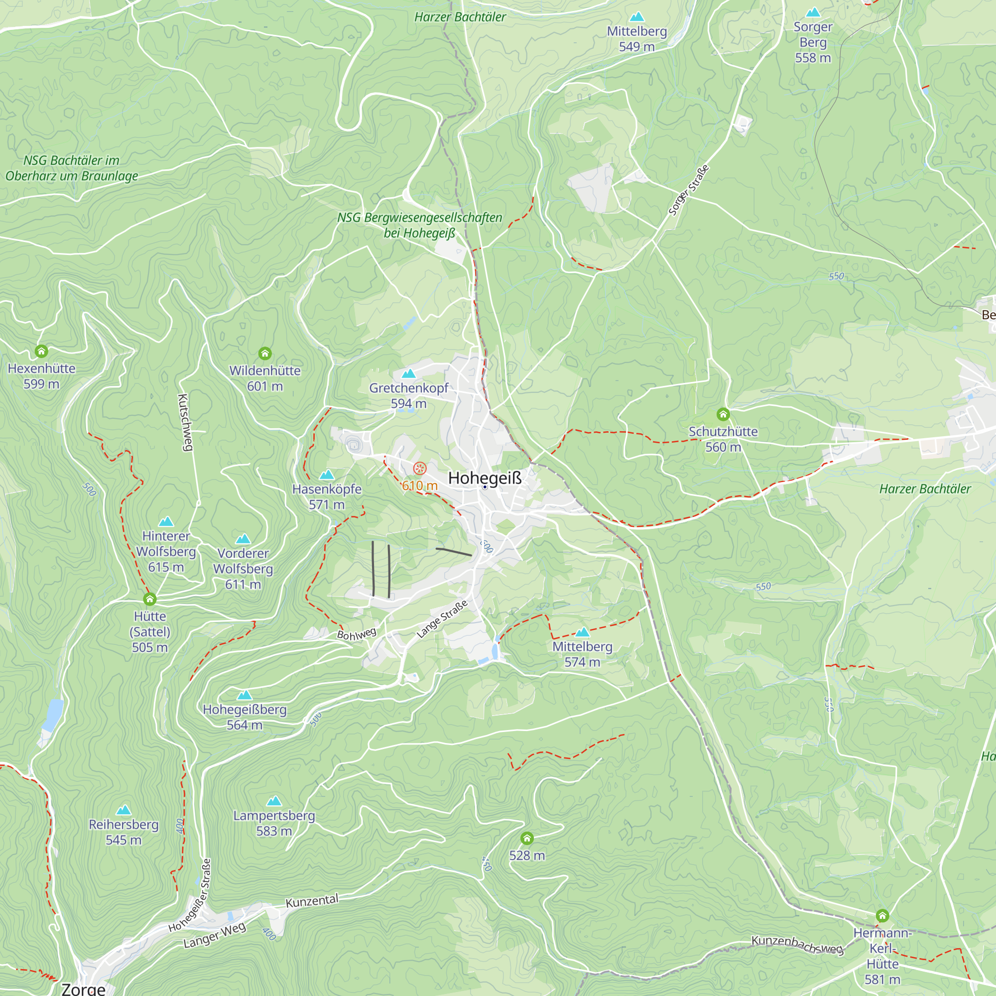 Tourist-Info Hohegeiß map