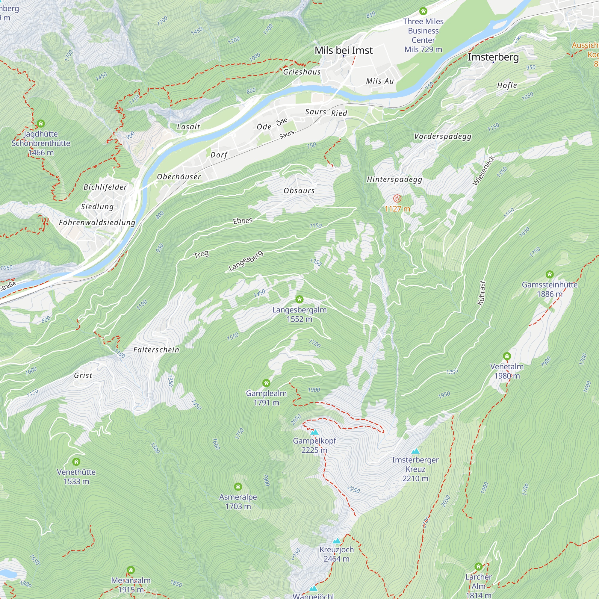 Langesbergalm map