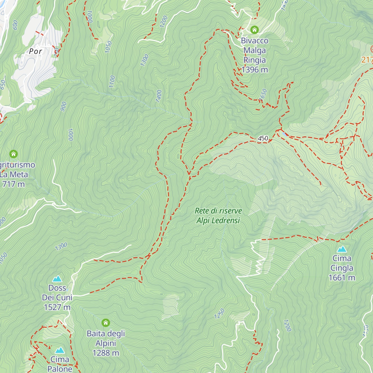 Bivacco malga Campel map