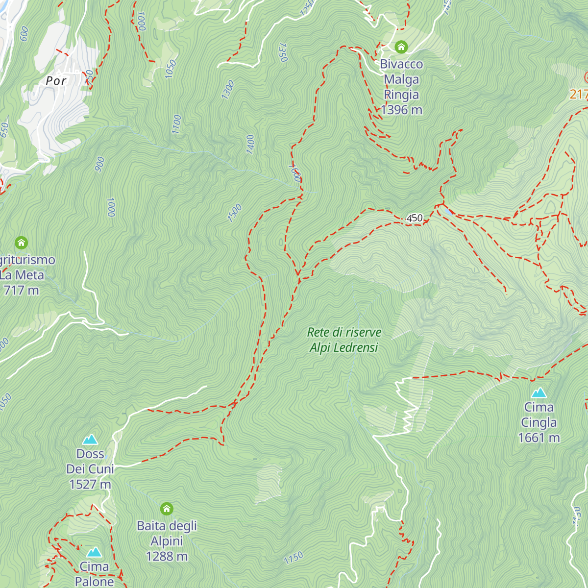 Bivacco malga Campel map