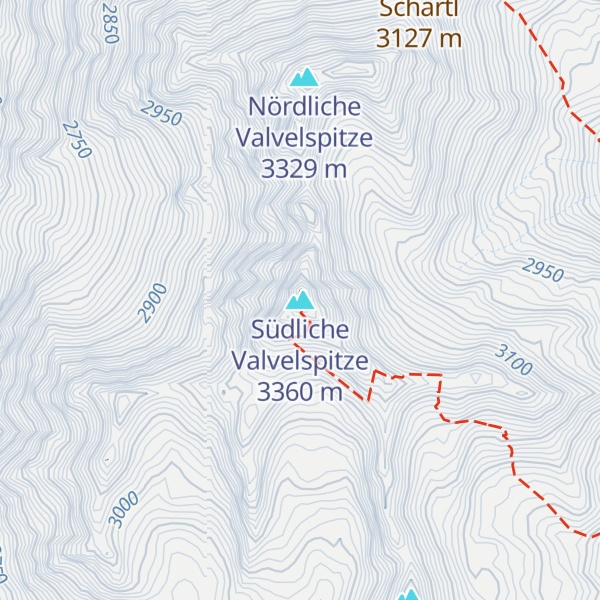 Map of Südliche Valvelspitze
