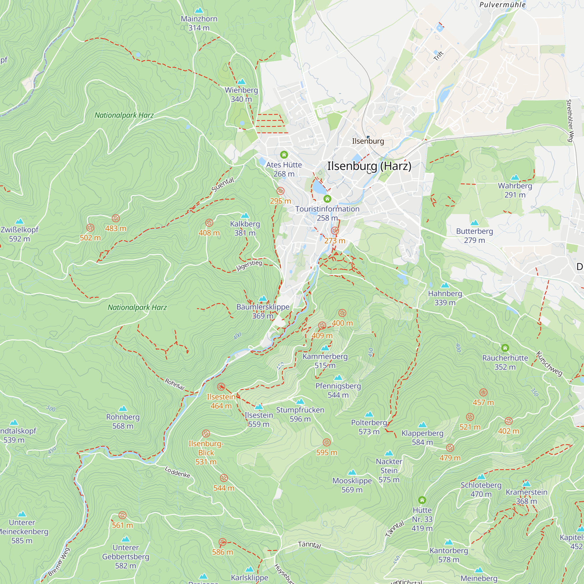 Nationalparkhaus Ilsetal map