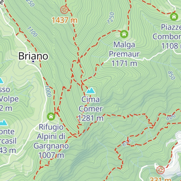 Map of Cima Comer