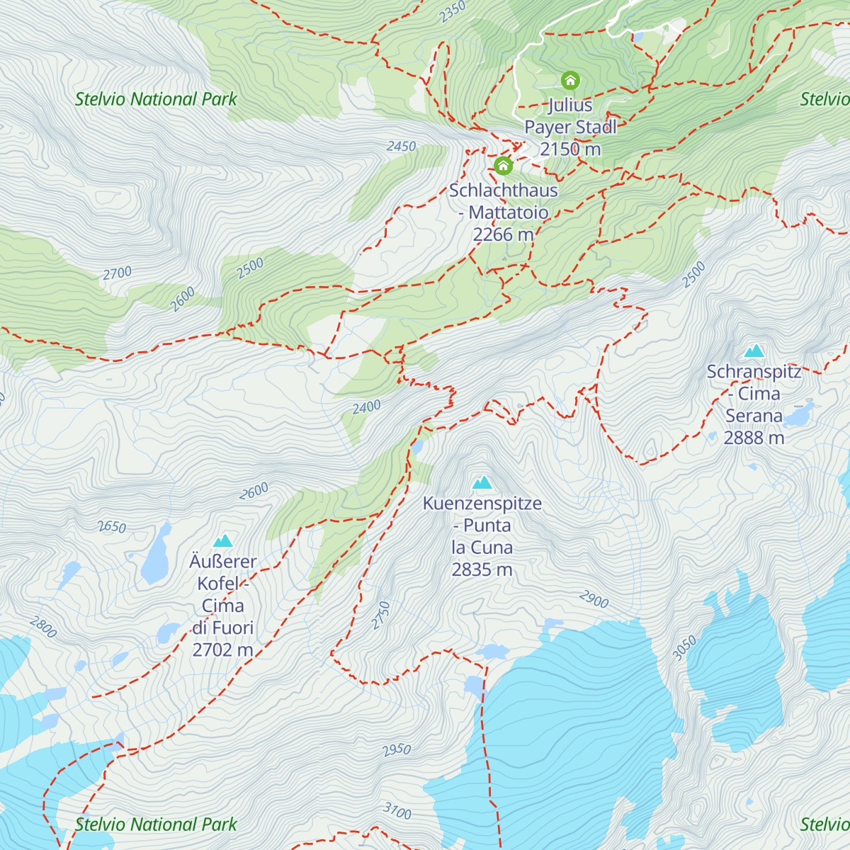 Martellerhütte - Rifugio Martello map