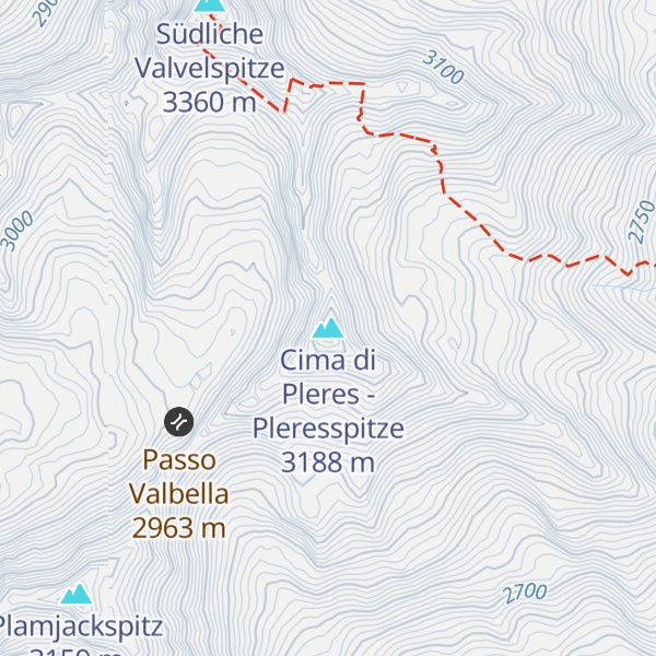 Map of Cima di Pleres - Pleresspitze
